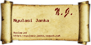 Nyulasi Janka névjegykártya
